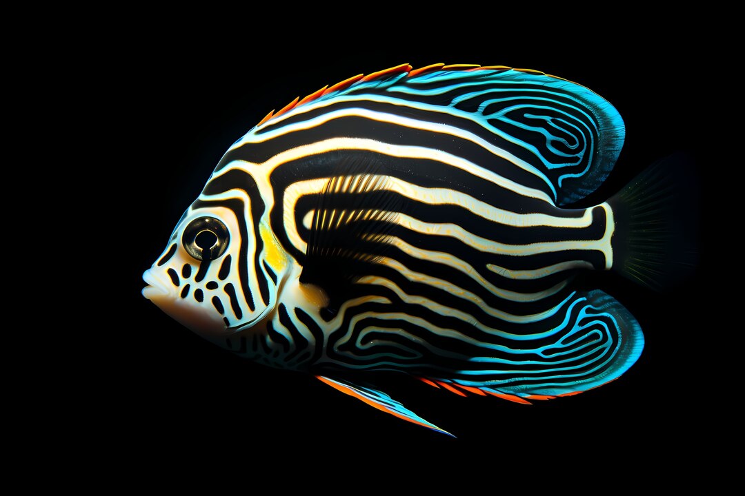 Angelfish with distinctive patterns